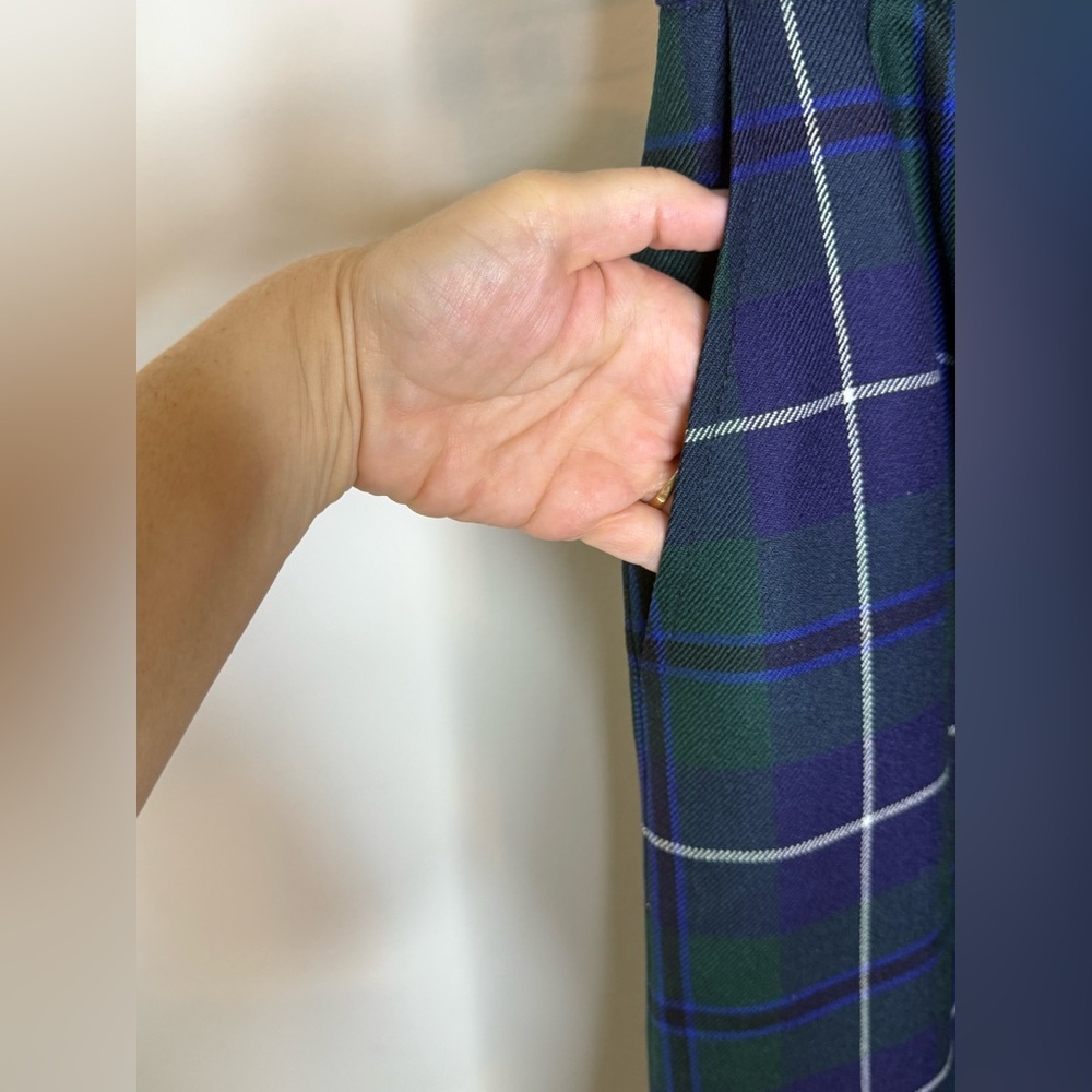 D. Byford tartan plaid Scottish wool culottes skirt pants side zip size 28 waist - Picture 3 of 10